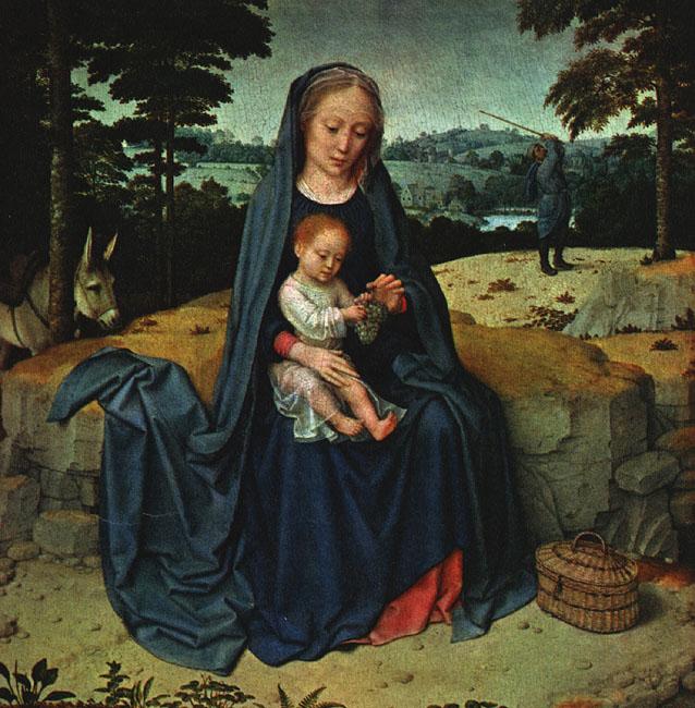 DAVID, Gerard The Rest on the Flight into Egypt sfgs France oil painting art